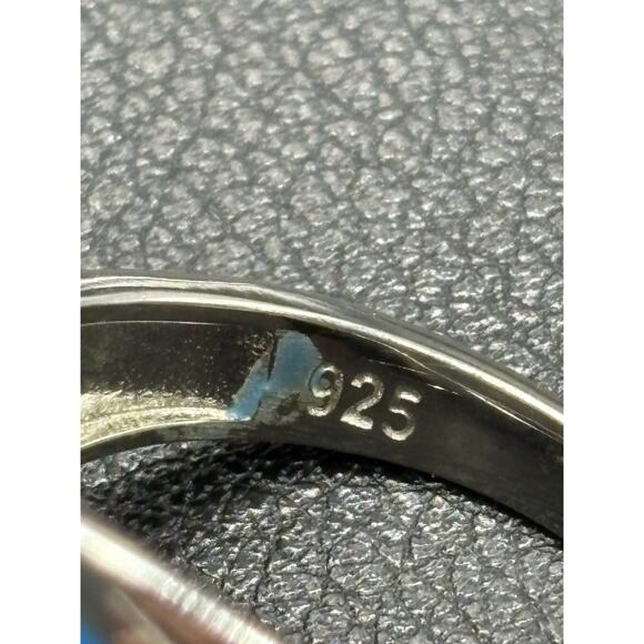 New Condition Two Tone Lab Blue Opal Ring Size 7 - Picture 11 of 11